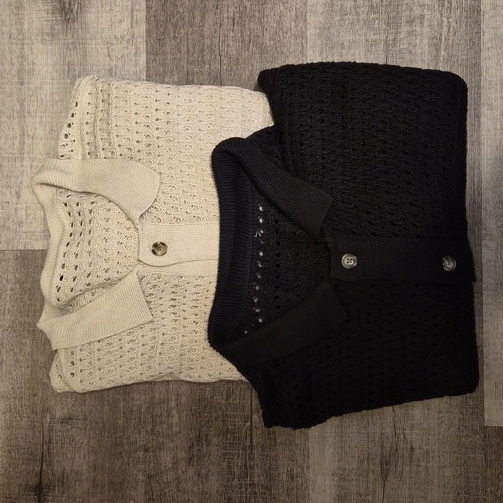 No Boundaries Black and Cream Button Down Shirts